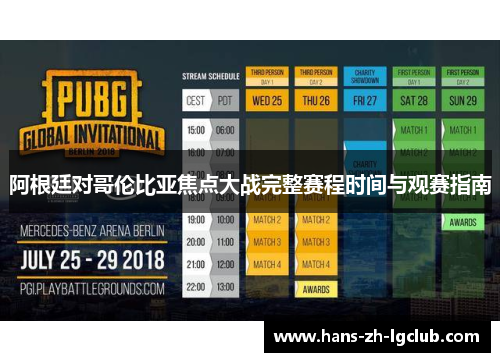 阿根廷对哥伦比亚焦点大战完整赛程时间与观赛指南 阿根廷对哥伦比亚焦点大战完整赛程时间与观赛指南